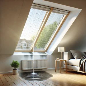 Esempio di infiltrazioni d'acqua da Velux in condominio